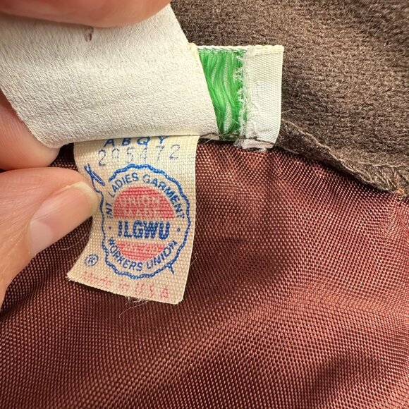 Vintage Brown A Line Skirt Size 14 Prestige Of Boston USA Fall 1970s Pleated - Picture 6 of 7